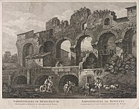 Domenico Cunego after Clérisseau, etching of the Amphitheatre of Benventum (before 1794), Victoria and Albert Museum
