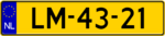 Dutch Military license plate yellow NL LM.png