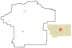 Location of Winifred, Montana