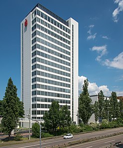 Sparkasseninformatik-Hochhaus, Blick von Südwest (2013)