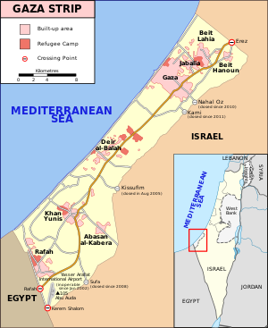 English: Map of Gaza Strip, Stand December 200...