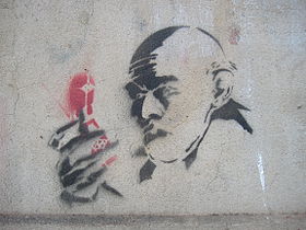 Graffiti s'inspirant du personnage d'Orlock d'après un photogramme de Willem Dafoe dans L'Ombre du vampire.