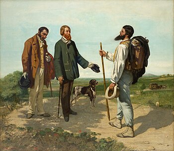 Bonjour, Monsieur Courbet (1854) - a Realist painting by Gustave Courbet Gustave Courbet 010.jpg