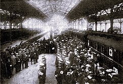 Départ du train de l'hôpital de Lübeck le 27 octobre, 1914