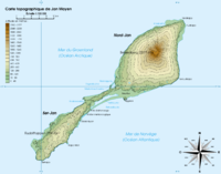 ヤンマイエン島の地図。