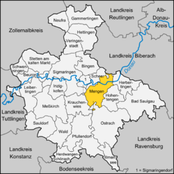 Elhelyezkedése Baden-Württemberg térképén