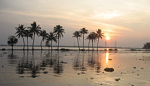 Sunset in Kerala Backwaters, India
