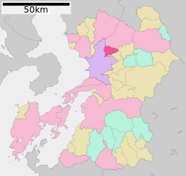 Situering van Koshi in de prefectuur Kumamoto
