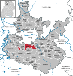 Läget för Leimen i Rhein-Neckar-Kreis