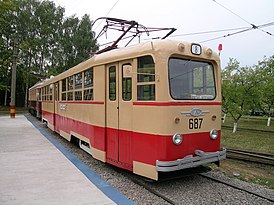 Трамвайный вагон ЛМ-49 в нижегородском музее горэлектротранспорта