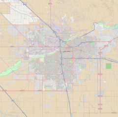 Location of the Bakersfield Amtrak Station.