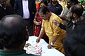 Malayalam Wikipedia fifteenth birthday anniversary cake cutting by Innocent MP at New Delhi