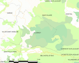 Mapa obce Villebazy