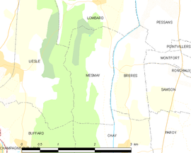 Mapa obce Mesmay