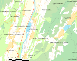 Mapa obce Le Cheylas