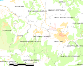 Mapa obce Saint-Jean-Lespinasse