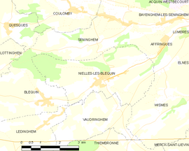 Mapa obce Nielles-lès-Bléquin