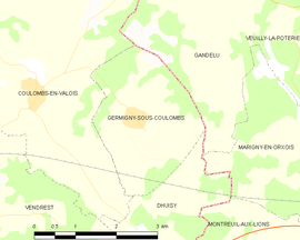 Mapa obce Germigny-sous-Coulombs