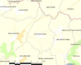 Mapa obce Auchonvillers