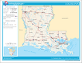 लुईझियानामधील प्रमुख रस्ते व महामार्ग.