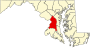 Mapa de Maryland destacant el Comtat de Prince George's