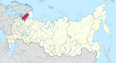 Map showing Karelia in Russia