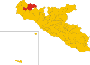 Poziția localității Sambuca di Sicilia