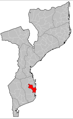 Massinga District on the map of Mozambique