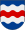 Armoiries de la province suédoise de Medelpad, formées d'ondulations rouges, blanches et bleues.