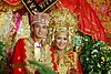 Bride and groom in Minangkabau marriage
