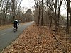 Defunct tracks visible next to the Minuteman Bikeway in 2011