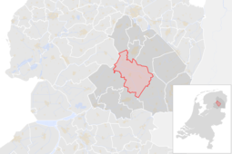 Locatie van de gemeente Midden-Drenthe (gemeentegrenzen CBS 2016)