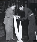 Chief Delegate Ngapoi Ngawang Jigme meets Mao Zedong in Beijing, 23 May 1951.