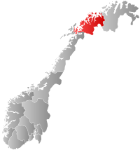 Localização de Troms na Noruega