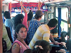 Inside an intercity bus (Paraguay). (Latin American expedition)