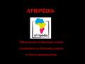 Presentation of Afripedia at Wikimania 2013.