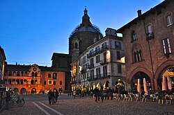 A view of the city's Cathedral from the Piazza della Vittoria