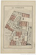 Plan of the real estate complex of Numbers 171, 173 and 175 rue du Faubourg-Poissonnière and the numbers 46, 48 et 50 rue de Dunkerque