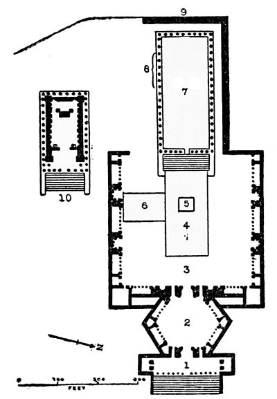 The Acropolis of Baalbek (floorplan with sections numbered and identified in accompanying description)