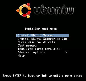 English: Screen Shot of Installing Ubuntu Server