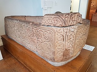 St Alkmund's sarcophagus, at Derby Museum and Art Gallery St Alkmund sarcophagus .jpg