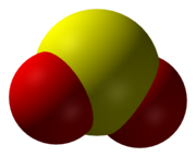 Spacefill model of sulfur dioxide