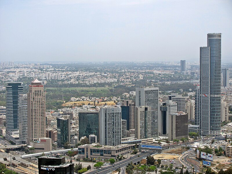 Ramat Gan skyline, with the Moshe Aviv Tower and Diamond Exchange District