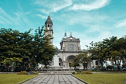 Plaza de Roma is dominated by the Manila Cathedral, the seat of the Roman Catholic Archdiocese of Manila.