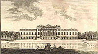 Къща Уонстед след построяването, илюстрирана в книгата на Натаниел Спенсър „Пълен английски пътешественик“, Лондон, 1771 г. 