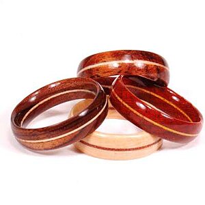 English: Wooden wedding bands, made out of Map...
