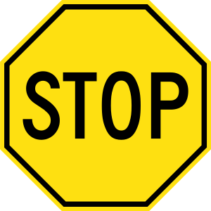 English: Yellow Stop sign: a recolored version...