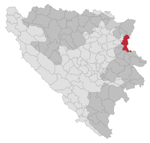 Lage der Gemeinde Zvornik in Bosnien und Herzegowina (anklickbare Karte)