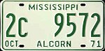 Номерной знак пассажира Миссисипи 1971 года.jpg