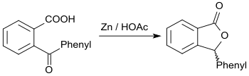 Synthese von 3-Phenylphthalid durch Reduktion von 2-Benzoylbenzoesäure